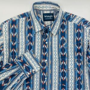 Wrangler Western Checotah Pearl Snap Shirt Men's Small Southwestern Aztec Tribal